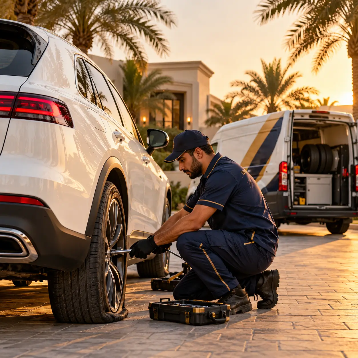 Flat Tyre Change in Dubai | 800 Tyre AE